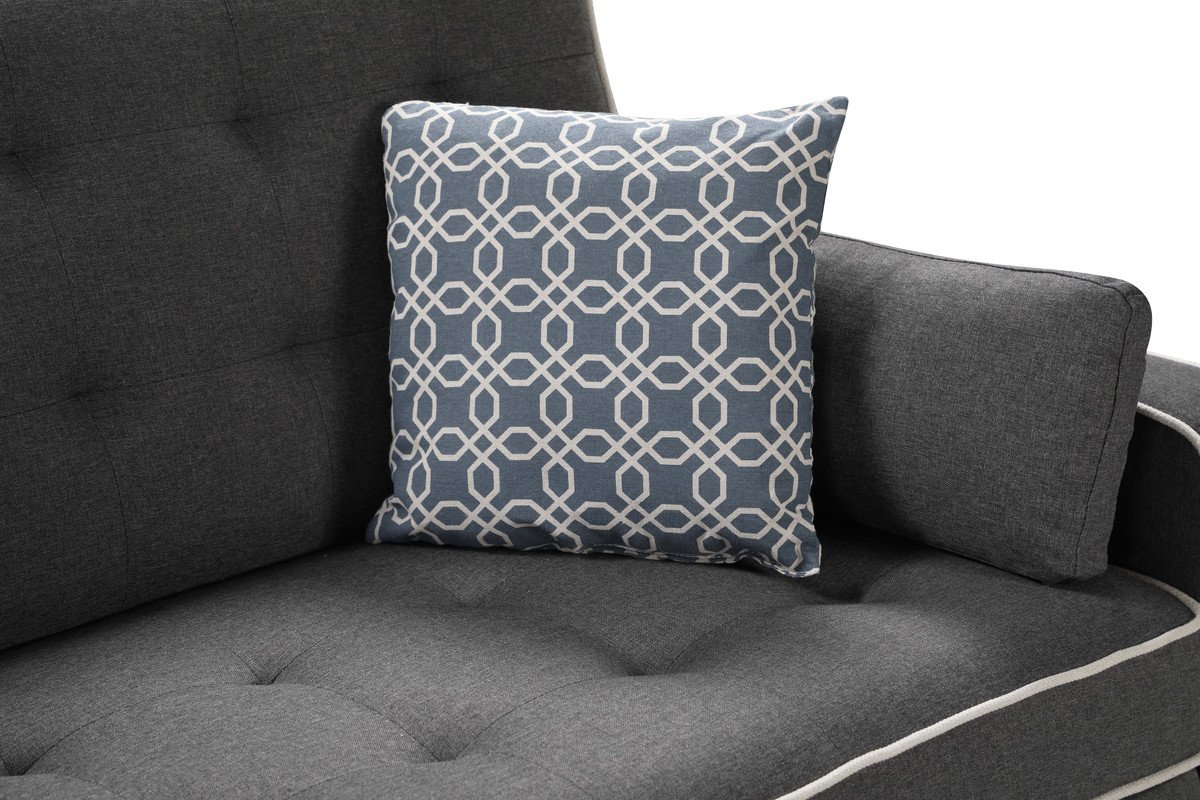 Austin - Modern Sleeper Sofa With 2 USB Charging Ports And 4 Accent Pillows - Gray - Image 5