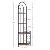 4 Tier Corner Bookshelf, Modern Style, Plant Stand With Metal Frame - Antique Brown / Black - Image 3