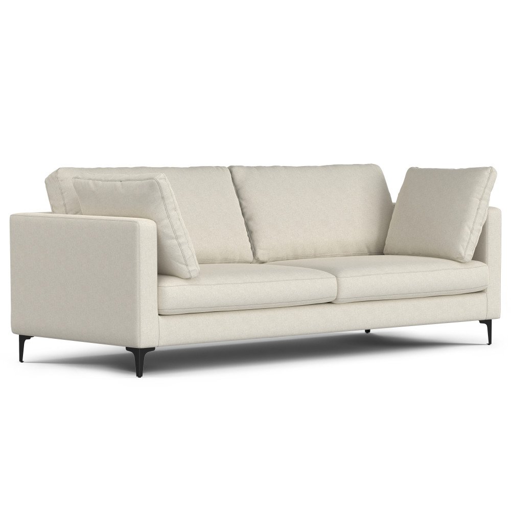 Ava - Mid Century Sofa With Ottoman Set - Cream - Image 3