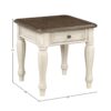 End Table With Storage Drawer - Antique White / Brown - Image 7