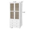 Hollow Pattern 2 Door 3 Drawer Wardrobe, The Collision Of Wood Color, Suitable For Bedrooms And Dressing Rooms - White - Image 3