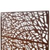 Outdoor & Indoor Privacy Screen Metal Privacy Screen, Freestanding Decorative Privacy Screen For Deck Balcony Patio - Rust Red - Image 9