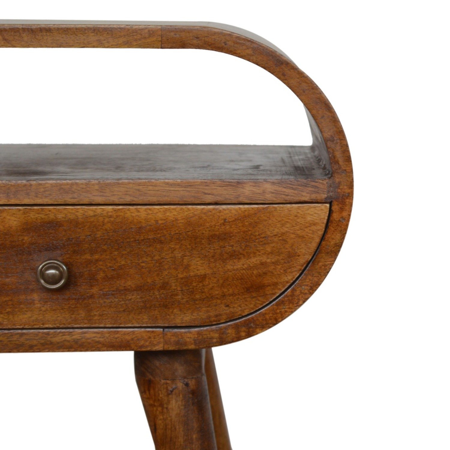 Circular Open Bedside Table - Chestnut - Image 16