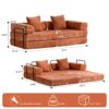 Floor Couch, Compression Sofa, Convertible Floor Sofa Bed With Pillow Back Support Armrest - Orange - Image 3