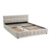 Modern Queen Size Upholstered Bed Frame With Headboard And Storage Drawer - Beige - Image 12