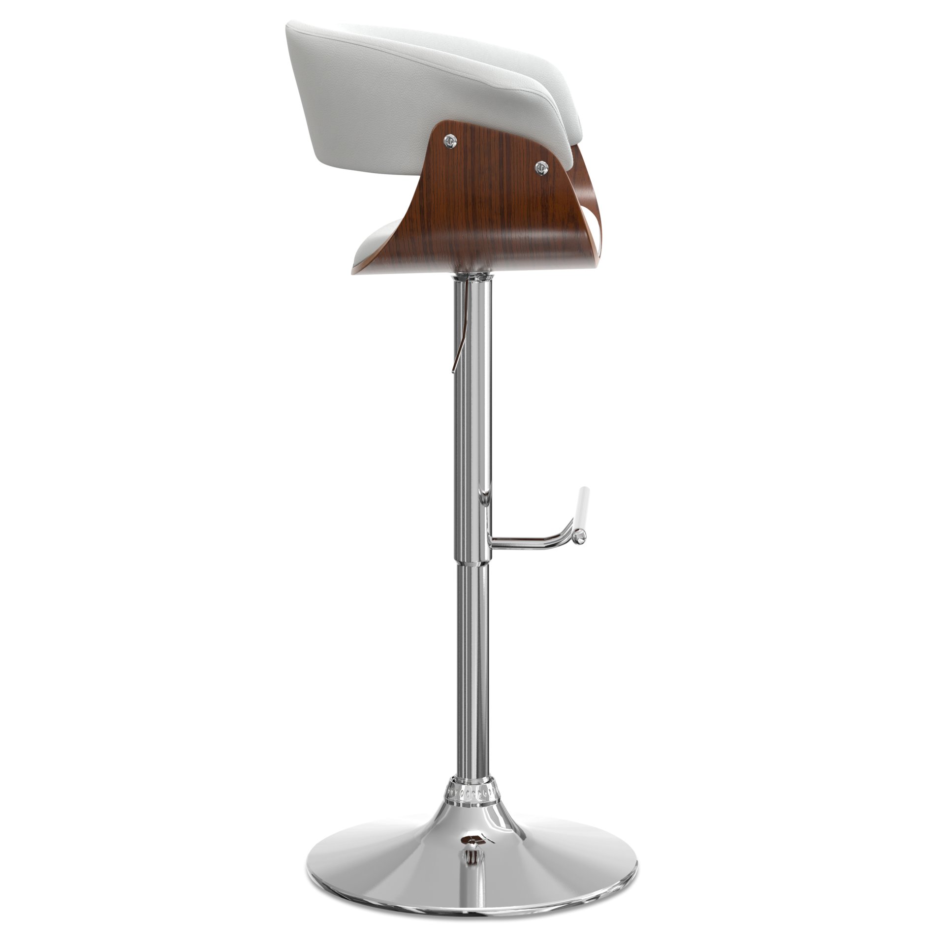 Sheldon - Adjustable Swivel Bar Stool - White - Image 4