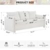 Modern 3 Seater Sofa Chenille Couch Plush Triple Seater Sofa With High Density Foam Cushions, Deep Seat Living Room Couch For Family Room, Apartment & Home Theater - Ivory White - Image 3