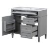 Bathroom Vanity With Top Sink, Modern Bathroom Storage Cabinet With 2 Drawers And A Tip-Out Drawer, Single Sink Bathroom Vanity - Gray - Image 11