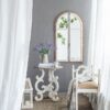 Arch Wood Wall Mirror - Brown Antique White - Image 3