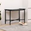 Handwoven Paper Rope Foot Rest Shoes Stools Ottomans For Entryway, Living Room, Bedroom & Office - Black - Image 9