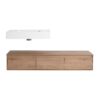 Modern Wall Mounted Bathroom Vanity With Resin Sink, Soft Close Drawer, Imitative - Imitative Oak - Image 11