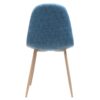 Mid Century Dining Chair (Set of 2) Fabric Upholstered Chair With Light Walnut ed Metal Legs - Muted Blue - Image 9