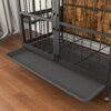 Modern Kennel Dogs Room Up To 80 Lb, Dog Crate Furniture With Multi-Purpose Rremovable Ttray, Double-Door Dog House, Lift Panel, 360 Degree Rotation, 3 Height Adjustable Feeding Bowls - Antique Brown - Image 8