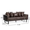 Contemporary Oversized Loveseat Upholstery And Accent Pillows - Dark Brown - Image 3