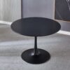 Tulip Table Mid-Century Dining Table For 4-6 People With Round MDF Table Top, Pedestal Dining Table, End Table Leisure Coffee Table - Black - Image 7