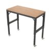 Heavy Duty Adjustable Workbench For Garage, Rubber Wood Shop Table WithMetal Wheels, Hardwood Workstation Weight Capacity Over 2000 Lbs With Wheels - Black - Image 12
