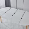 Extensible Table, Dining Table, Office Table, Coffee Table, Wood Leg - Matte White - Image 5
