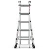 22' Aluminum Multi-Position Ladder With Wheels, 300 Lbs Weight Rating - Metallic Gray - Image 6