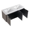 Contemporary 48" Wall Mounted Bathroom Vanity With Resin Double Sink & Soft Close Doors - Khaki - Image 16