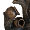 Decorative 4 Tier Broken Pot Water Fountain With LED Light - Brown - Image 3