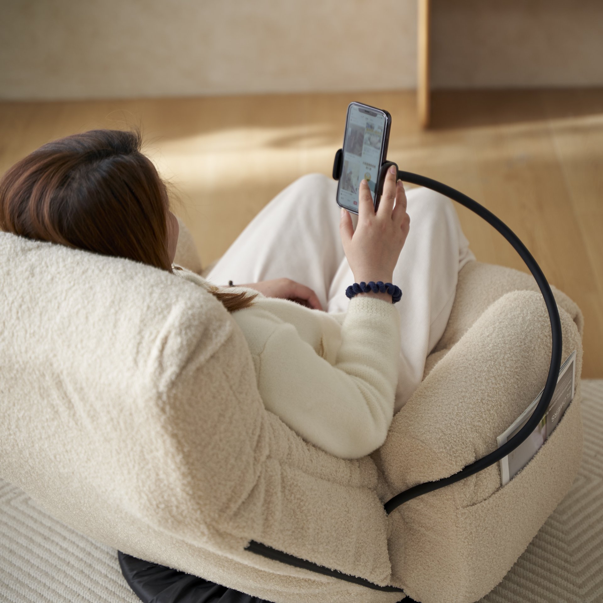 Adjustable Swivel Lounge Chair With 360 Degree Rotating Seat And Headrest Support, Leisure Chair Deck Chair Game Chair For Living Room - Beige - Image 16