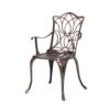 Outdoor Dining Chair With Floral Design And Curved Saber Legs (Set of 2) - Copper - Image 5