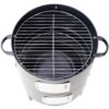 Heavy Duty Round Bbq Grill 17" Steel Charcoal Smoker For Outdoor Cooking - Black - Image 11