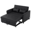 Convertible Sleeper Bed, Adjustable Oversized Armchair With 3 USB Ports For Small Space - Black - Image 19