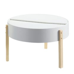 Bodfish - Round Coffee Table - White / Natural