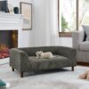 Modern Rectangular Pet Sofa With Backrest And Armrests, Soft Cushion - Dark Gray - Image 4