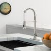 21" Commercial Kitchen Faucet With Dual Function Pull Down Sprayhead In, Stainless Steel - Brushed Nickel - Image 5