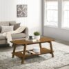 Metz - Mid-Century Modern Wood Shelf 3 Piece Coffee Table Set - Walnut - Image 3