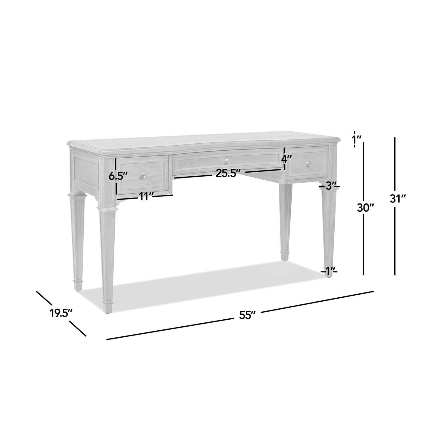 Dauphin - 3 Drawer Executive Desk - Gray Cashmere - Image 9