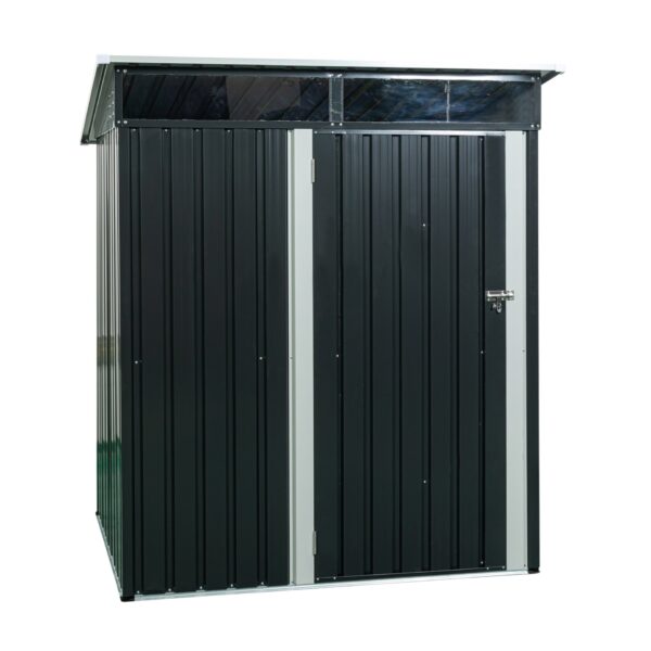 Tc53Bl Outdoor Metal Storage Shed Transparent Plate - Black