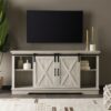 Farmhouse Sliding X Barn Door 58" TV Stand For 65" TVs - Stone Gray - Image 6