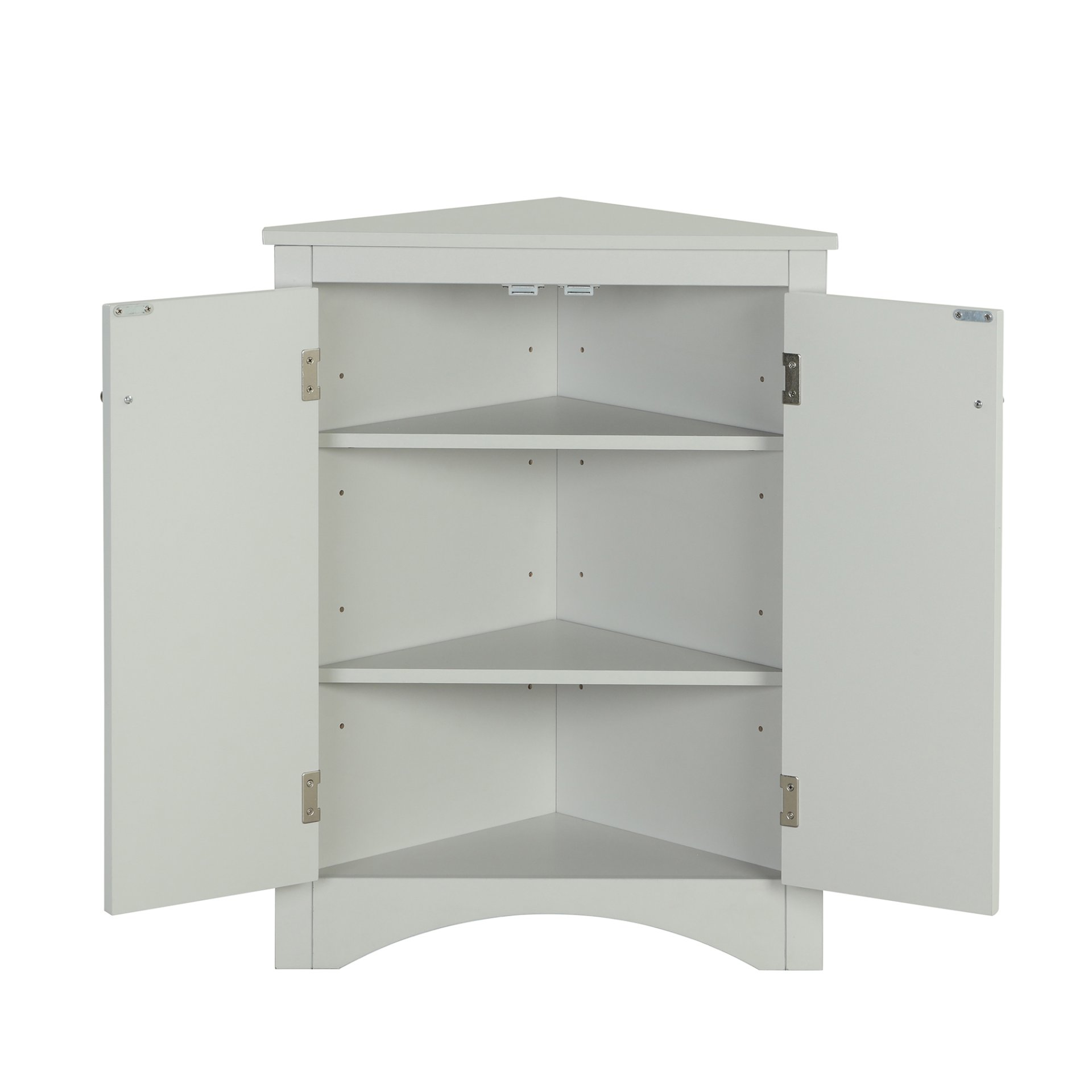 Triangle Bathroom Storage Cabinet With Adjustable Shelves, Freestanding Floor Cabinet For Home Kitchen - Gray - Image 17