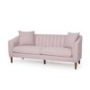 Contemporary 3 Seater Sofa With Plush Accents - Blush - Image 5