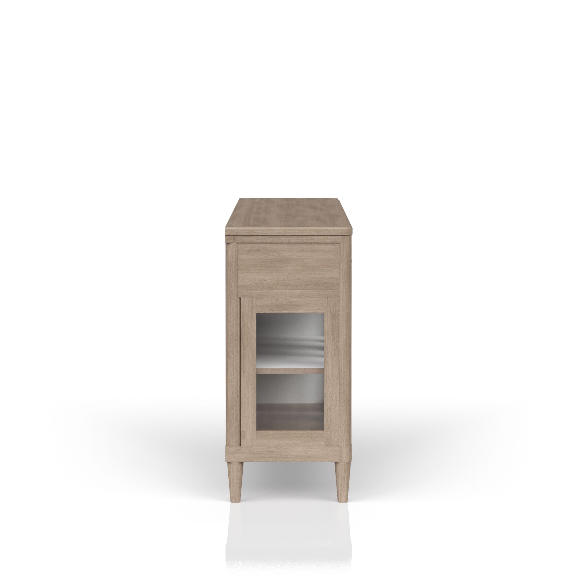 Power Ready - Buffet With Glass Cabinet Doors - Sand - Image 4