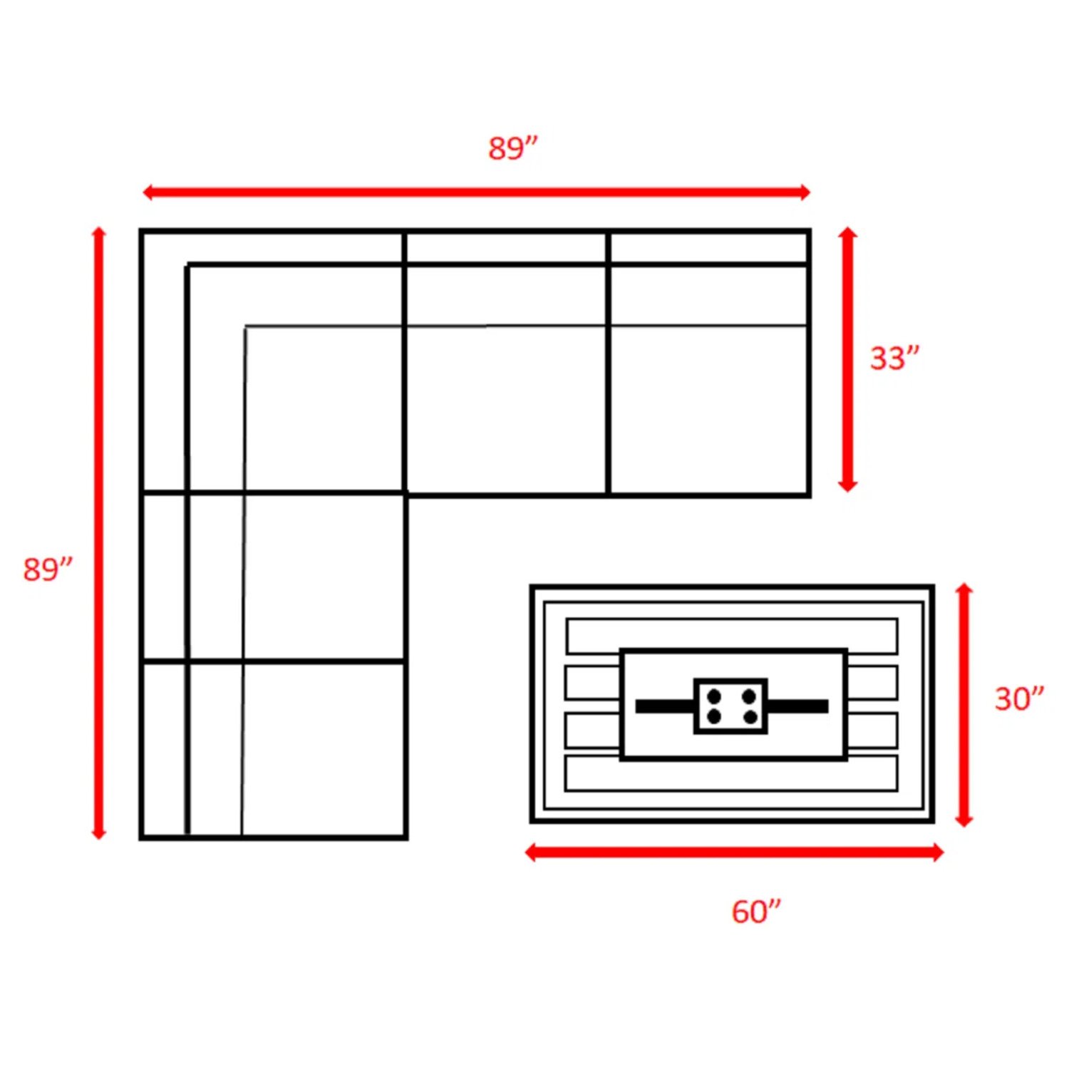 6 Piece Sectional Sofa Set With Cushions - Brown - Image 3
