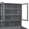 Full Size Daybed With Glass Door Storage Cabinets, Built In LED Lighting And Shelves - Gray - Image 15