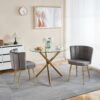 Modern Dining Chair (Set of 2) With Golden Iron Legs, Velvet Backrest, Comfortable For Dining And Living Room - Gray - Image 11