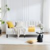 Elena - Twin Boucle Upholstered Daybed, Ribbed Tufted Backrest - Ivory - Image 7