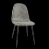 Modern Dining Table Set For 4 With Suede Upholstered Chairs, Round Design - Black / Gray - Image 9