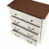 Modern 5 Drawer Dresser For Bedroom Ample Storage Wide Chest Of Drawers - Antique Brown / White - Image 4