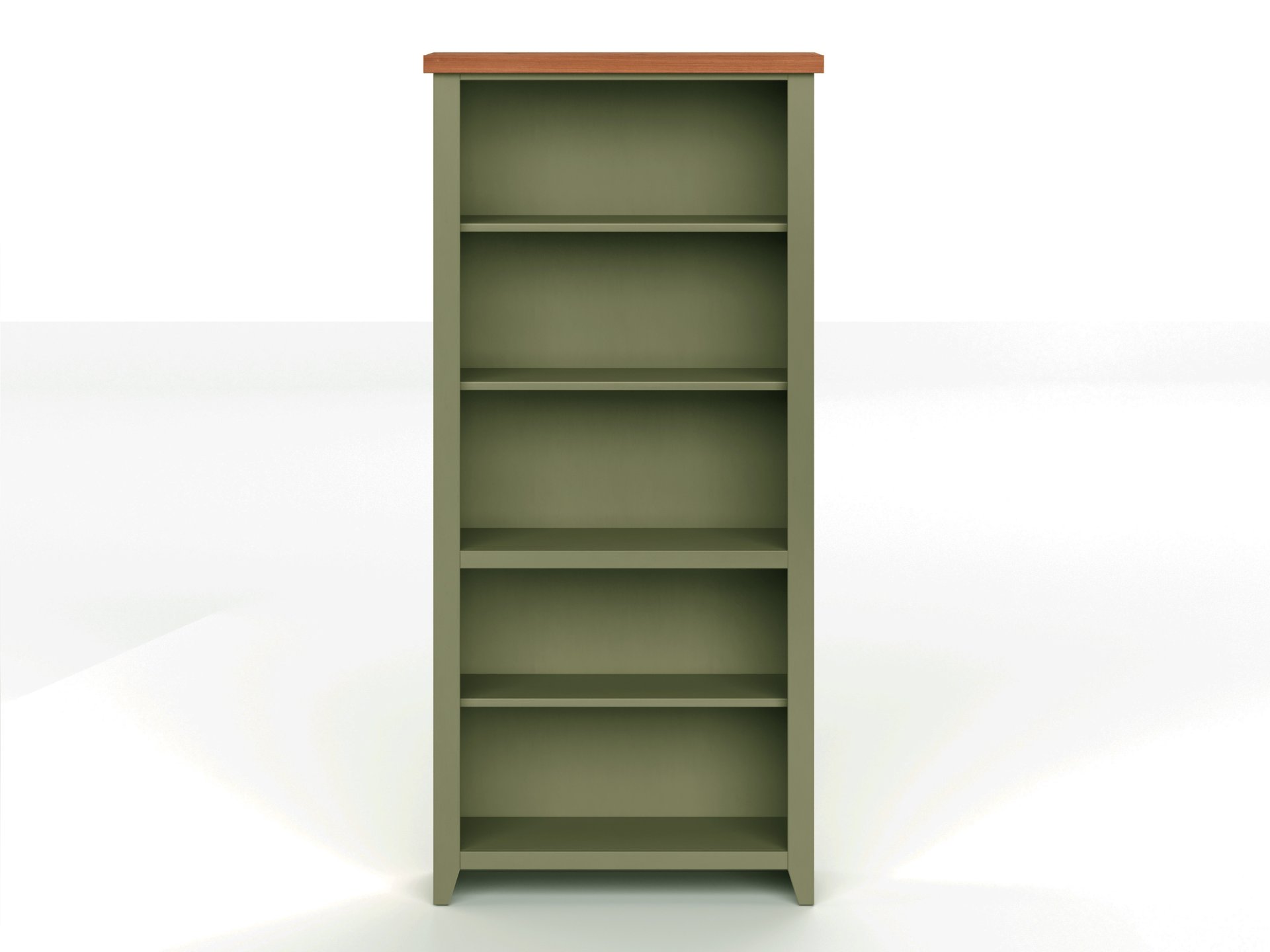 Vineyard - 72" High 5 Shelf Bookcase - Sage Green And Fruitwood - Image 3