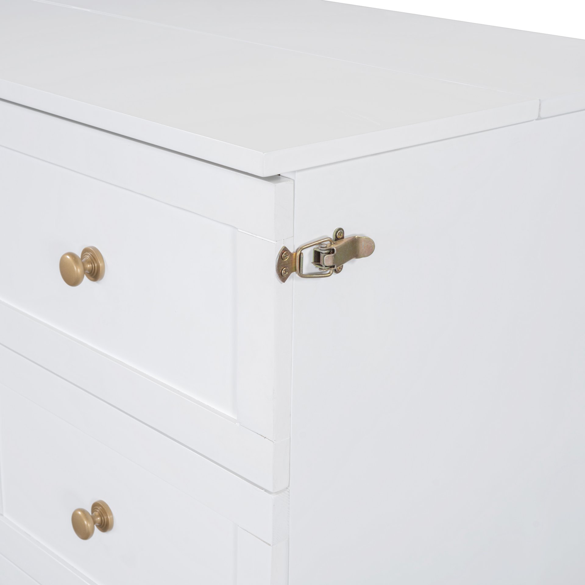 Full Size Murphy Bed With Large Drawers And Stylish Design - White - Image 12