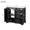 36'' Transitional Bathroom Vanity With Sink, Soft Close Doors, Adjustable U Shaped Shelf, 3 Drawers Including Divided Drawer - Black - Image 3