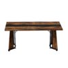 Rustic Rectangular Large Dining Table, Waterproof Desk For 8 People, & Steel With Adjustable Legs - Black / Rustic Brown - Image 7