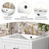 24" Bathroom Vanity With Integrated Undermount Sink, Soft Close Doors, 2 Doors 1 Drawer Storage - White - Image 10