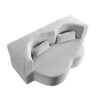 Floor Sofa With 2 Pillows, Convertible Plush Corduroy Foam Filled Sleeper Sofa Bed - Light Gray - Image 13